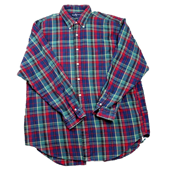 Ralph Lauren Mens Plaid Flannel Shirt XL - Picture 1 of 14